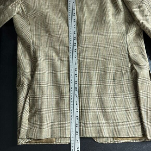 Vtg Isia Blazer Sport Coat 40S (50 it) Mens Brown Check Wool - Picture 9 of 12